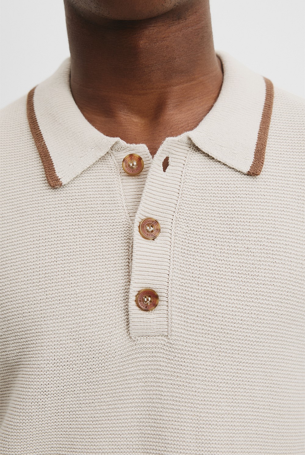 Cotton Linen Tipped Textured Polo