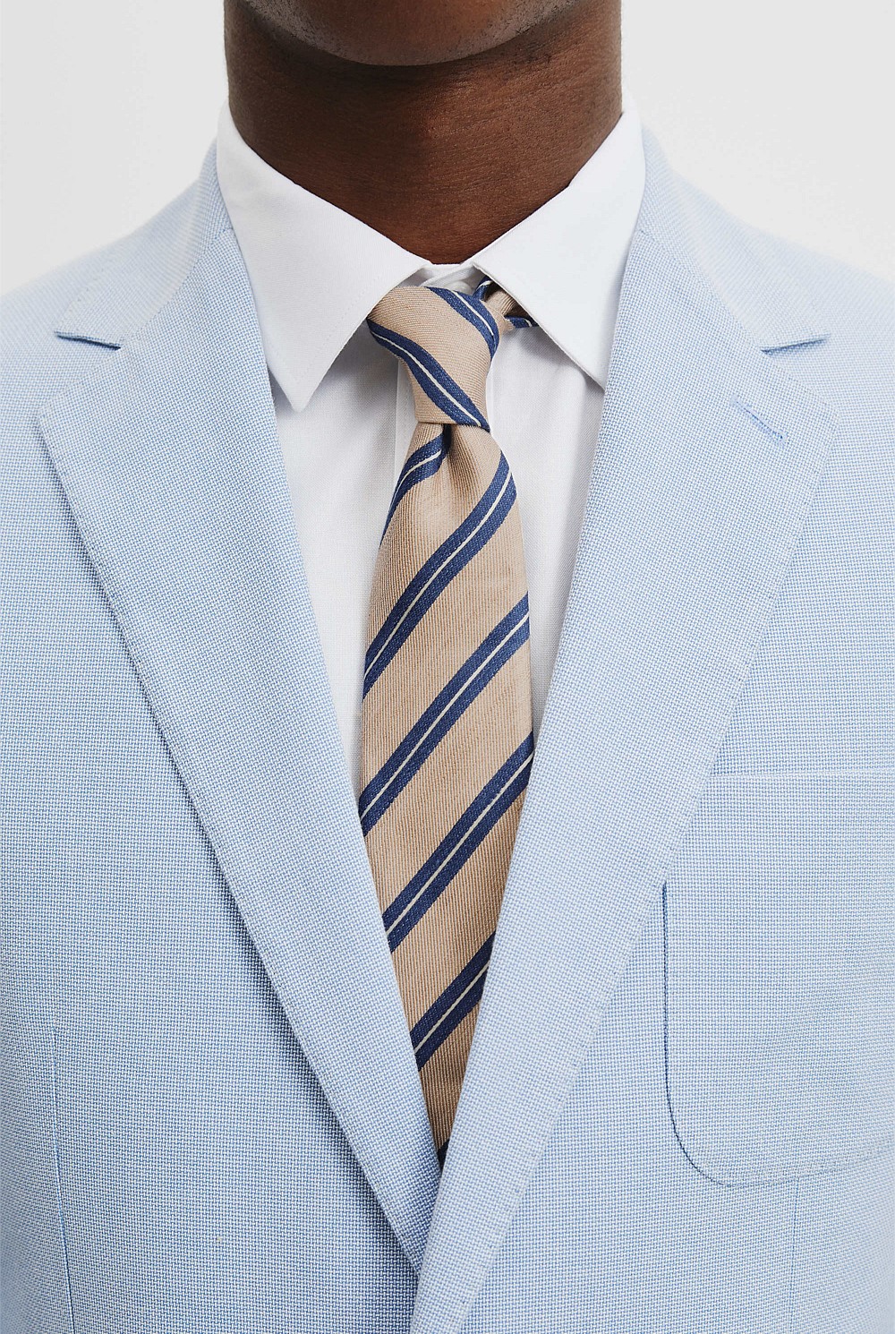 Linen Silk Stripe Tie