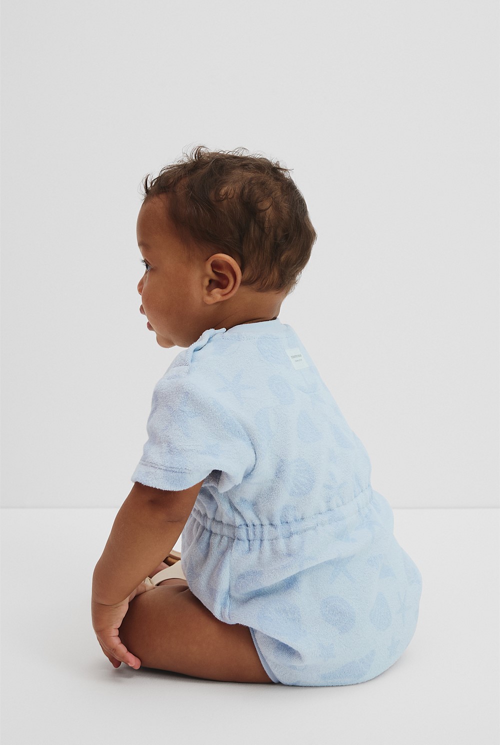 Organically Grown Cotton Terry Short Sleeve Romper