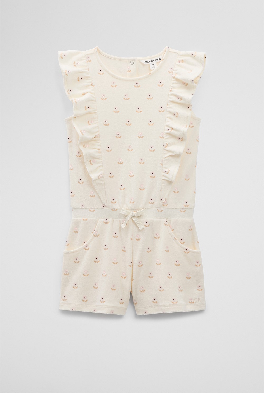 GOTS-Certified Organic Pansy Terry Playsuit