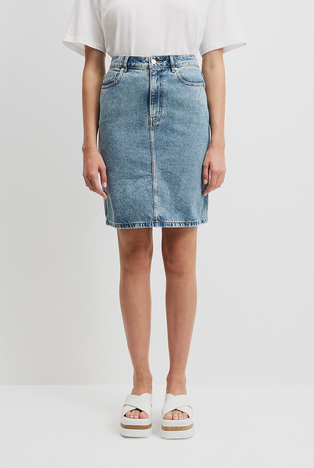 Denim Midi Skirt