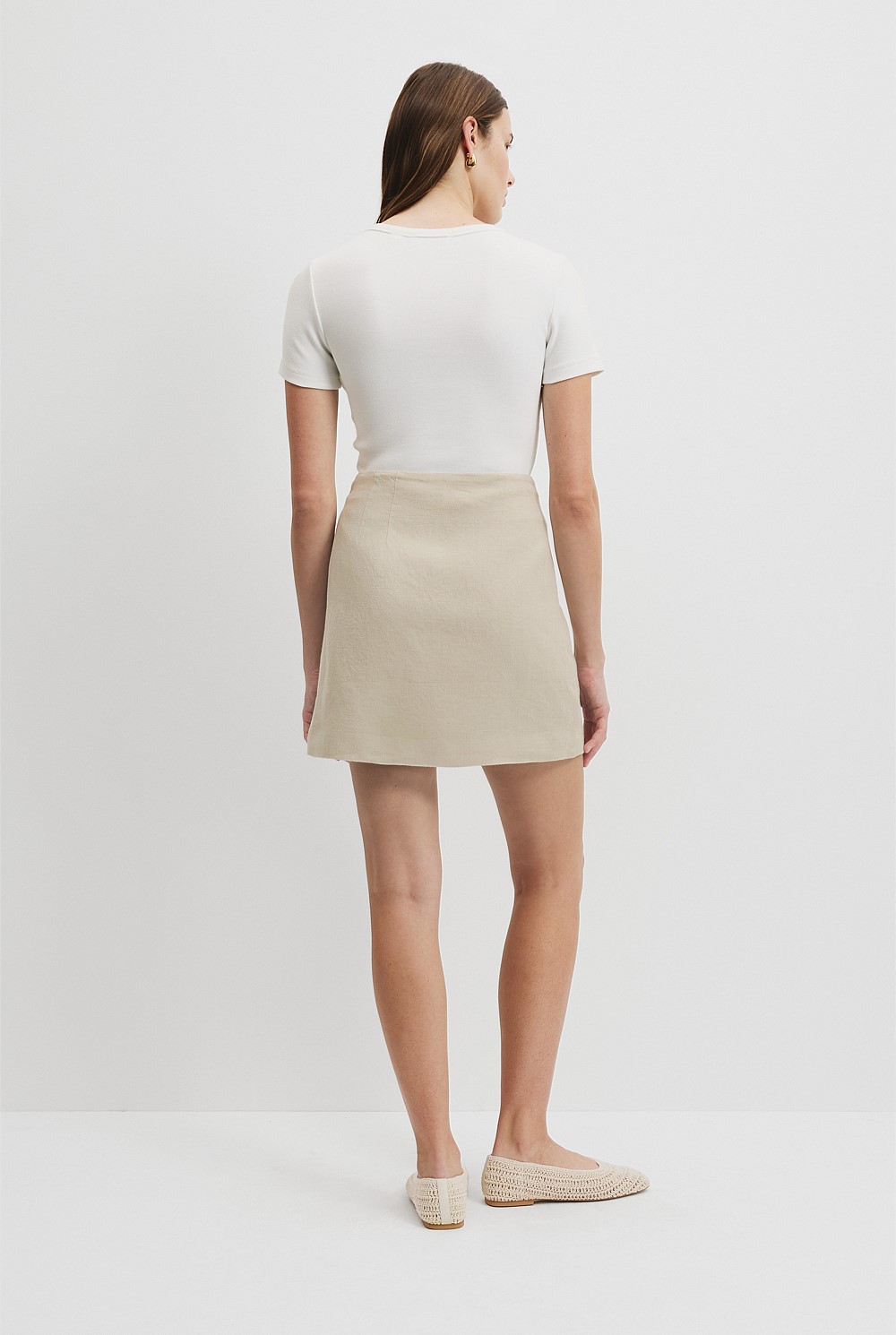 Organically Grown Linen Wrap Mini Skirt