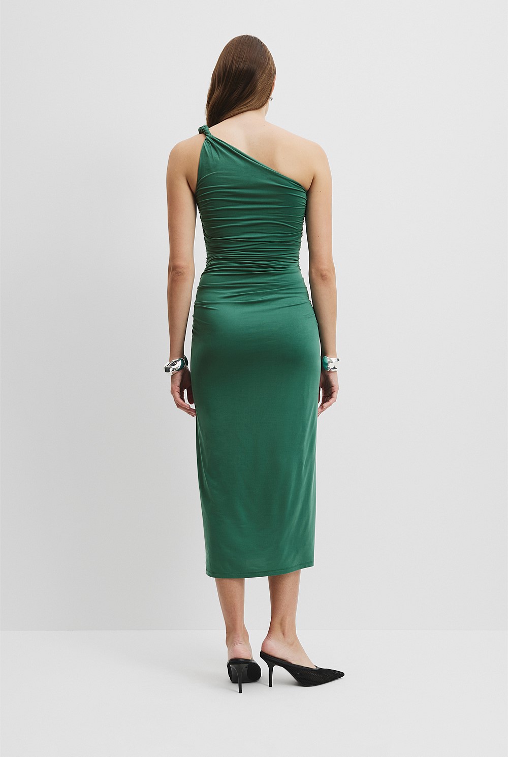 Cupro One Shoulder Dress