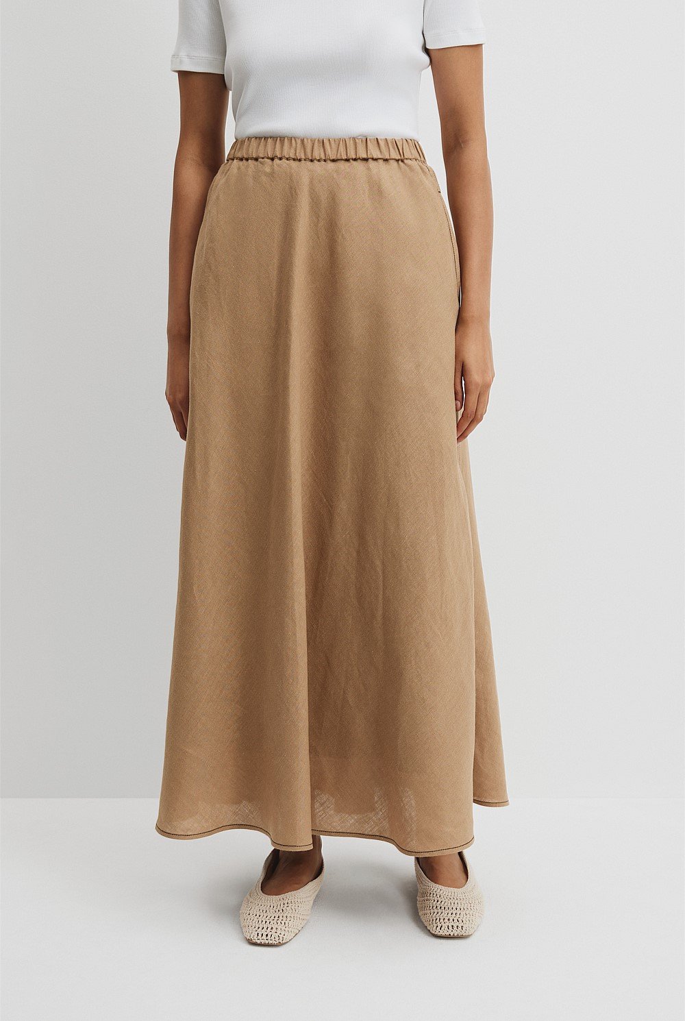 Organically Grown Linen Pull-On Skirt