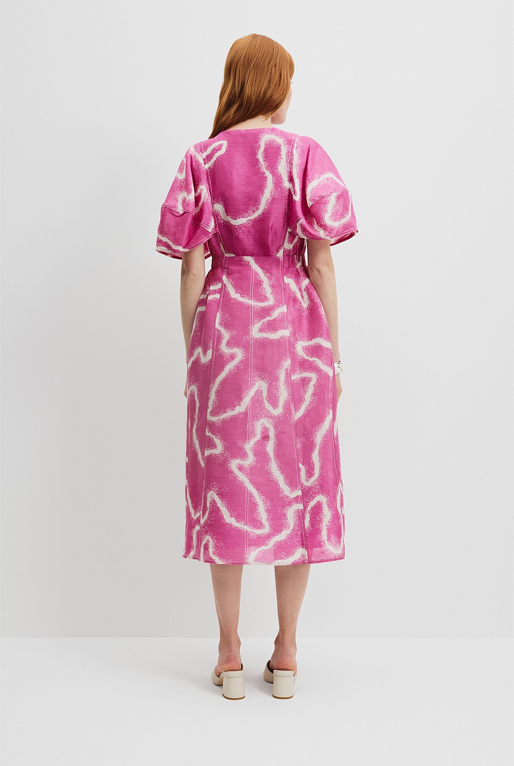 Print Organza Midi Dress