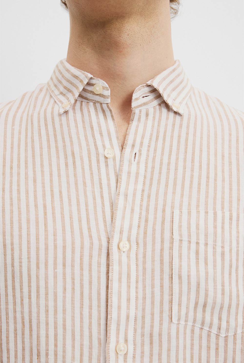 Regular Fit Organically Grown Linen Stripe Shirt