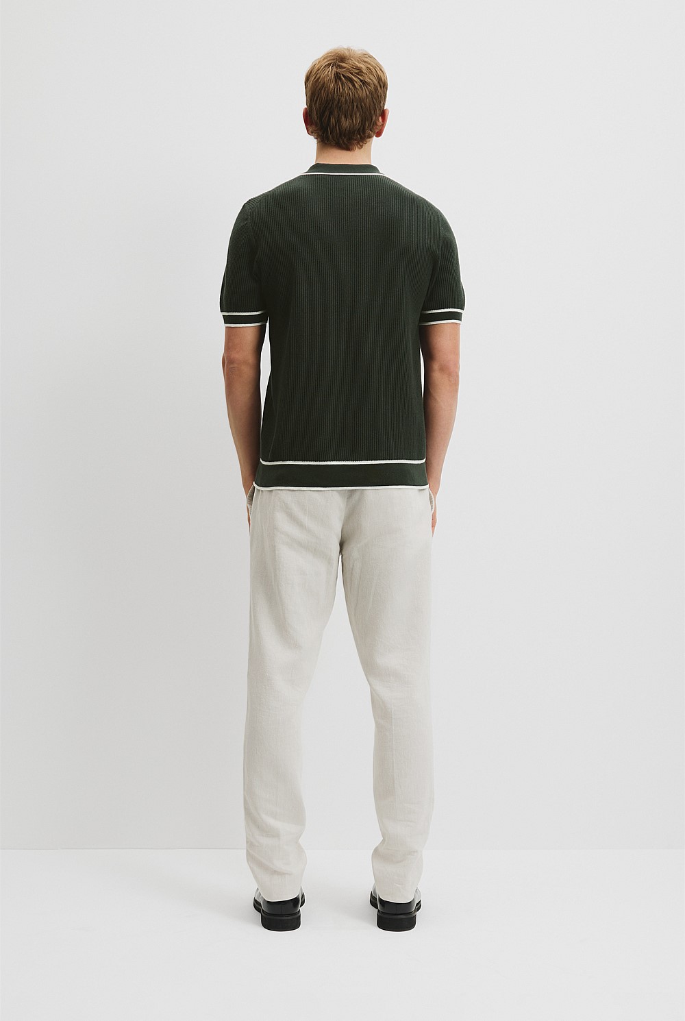 Australian Cotton Blend Tipped Knit Polo