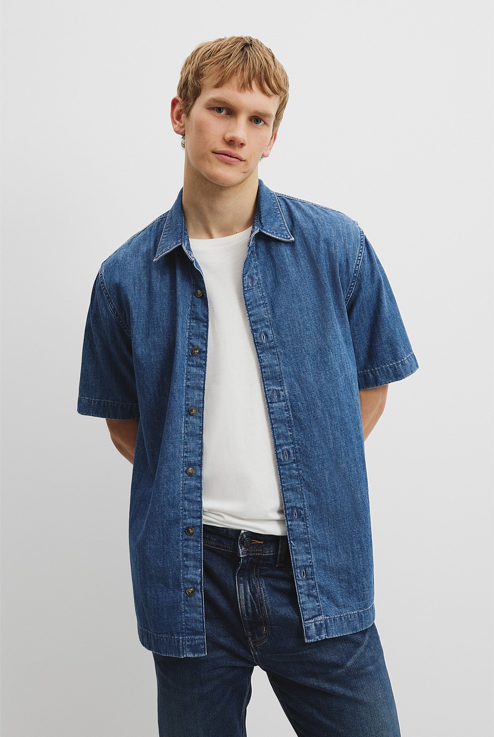 Short Sleeve Denim Shirt