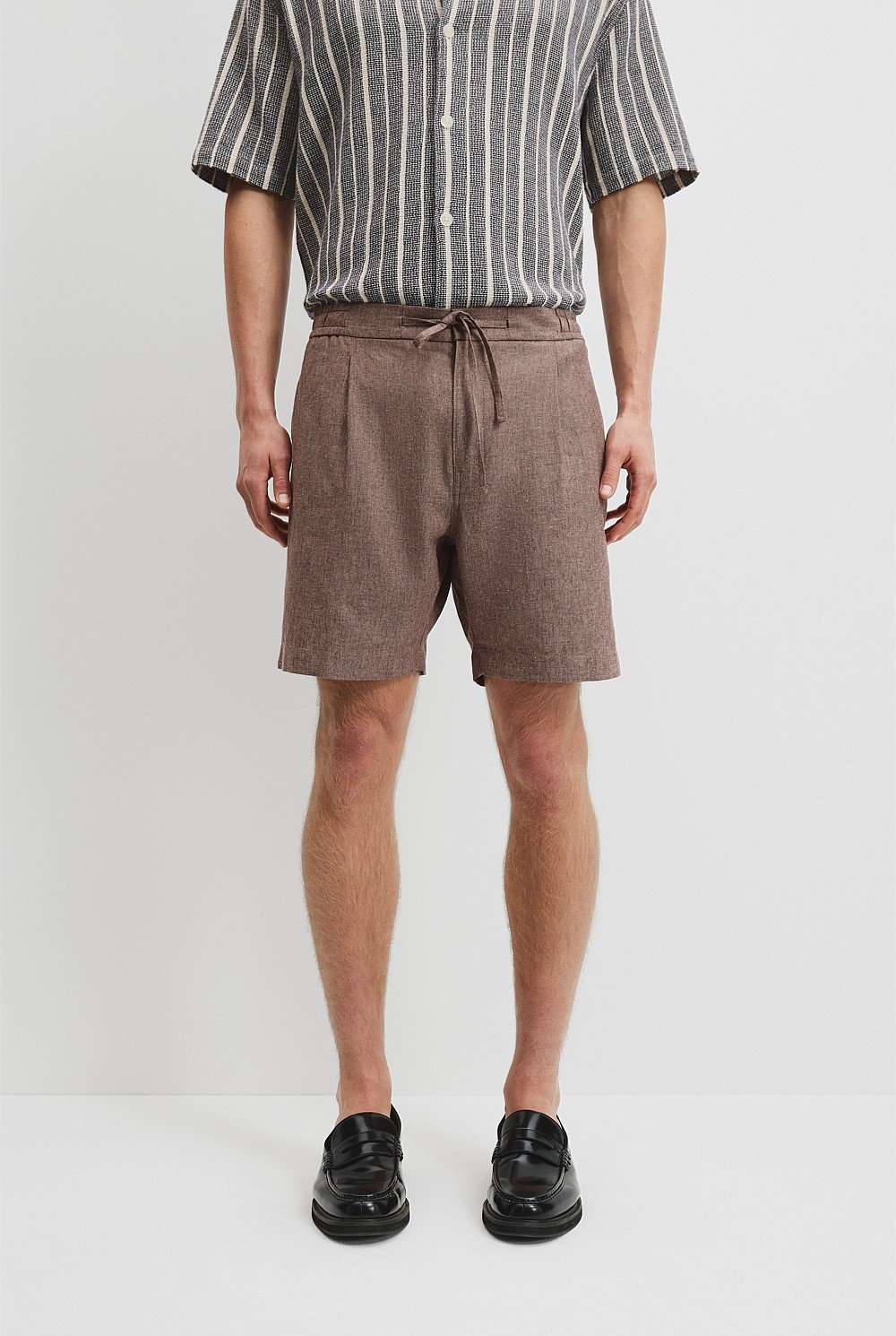 Cotton Linen Textured Drawcord Short