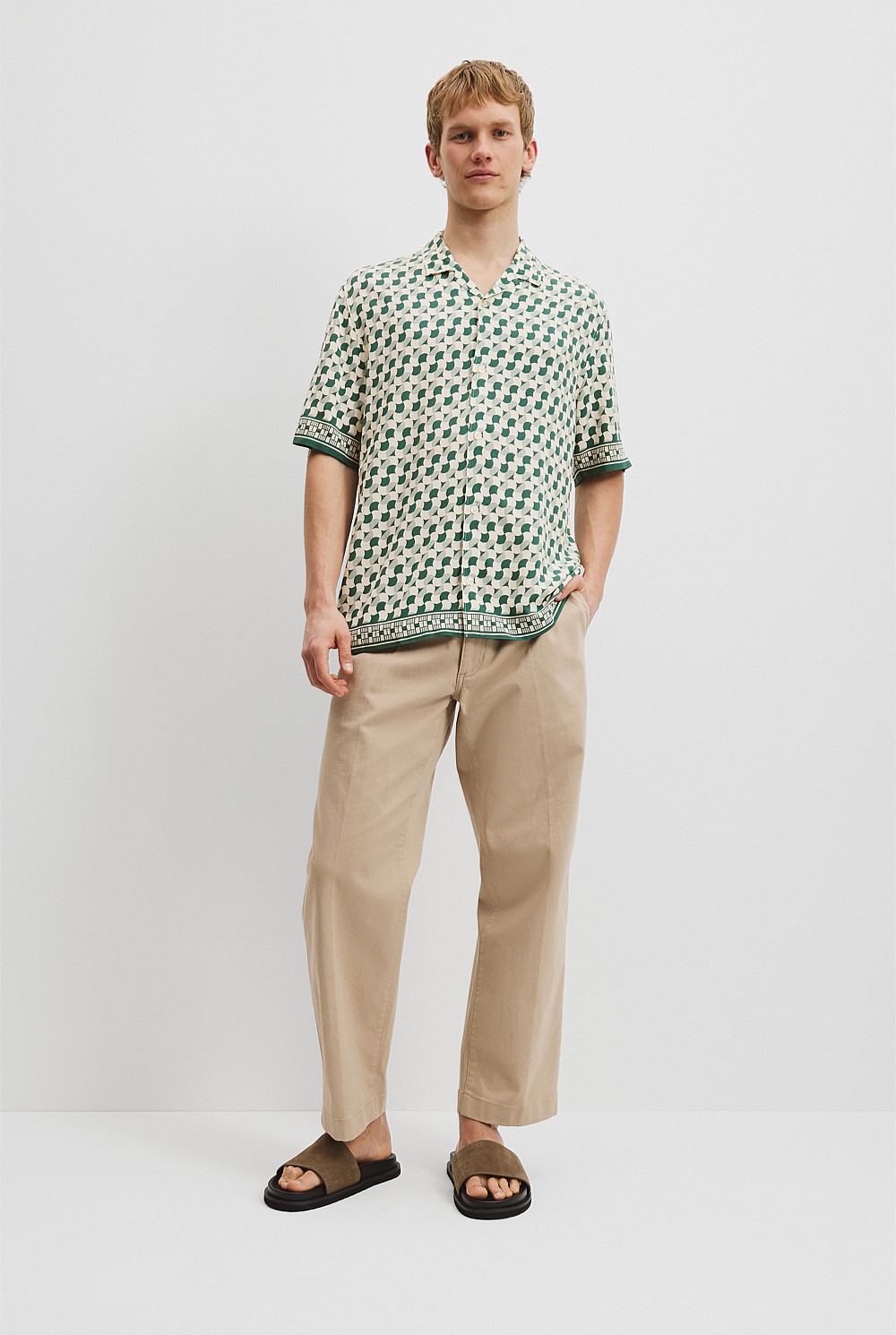 Short Sleeve Printed Viscose Shirt