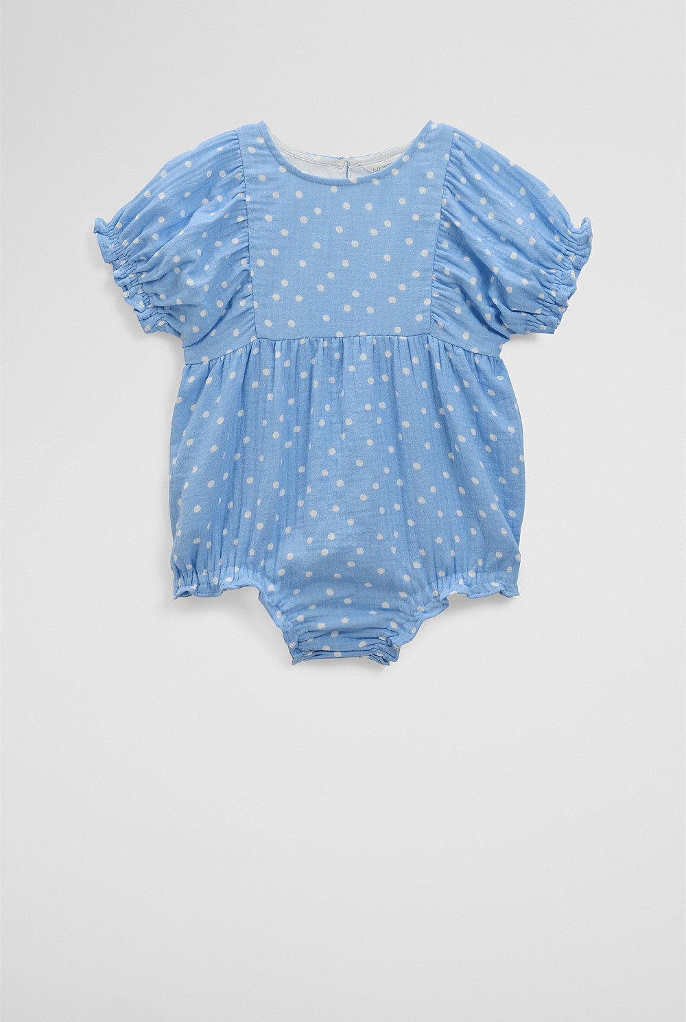 Organically Grown Cotton Short Sleeve Gathered Romper