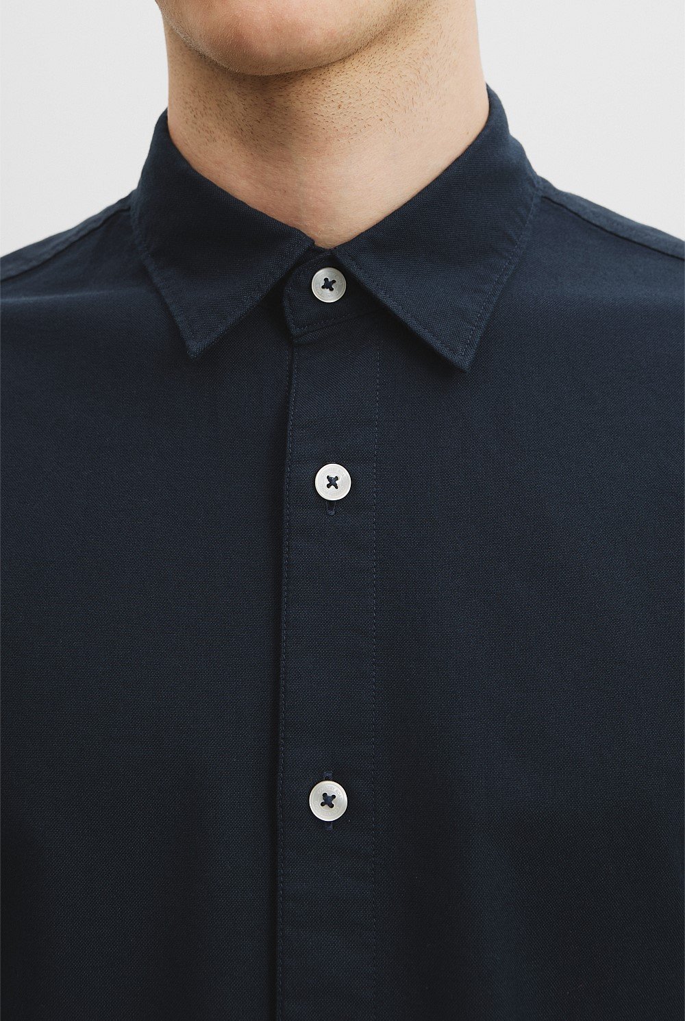 Relaxed Fit Good Earth Cotton Short Sleeve Oxford Shirt