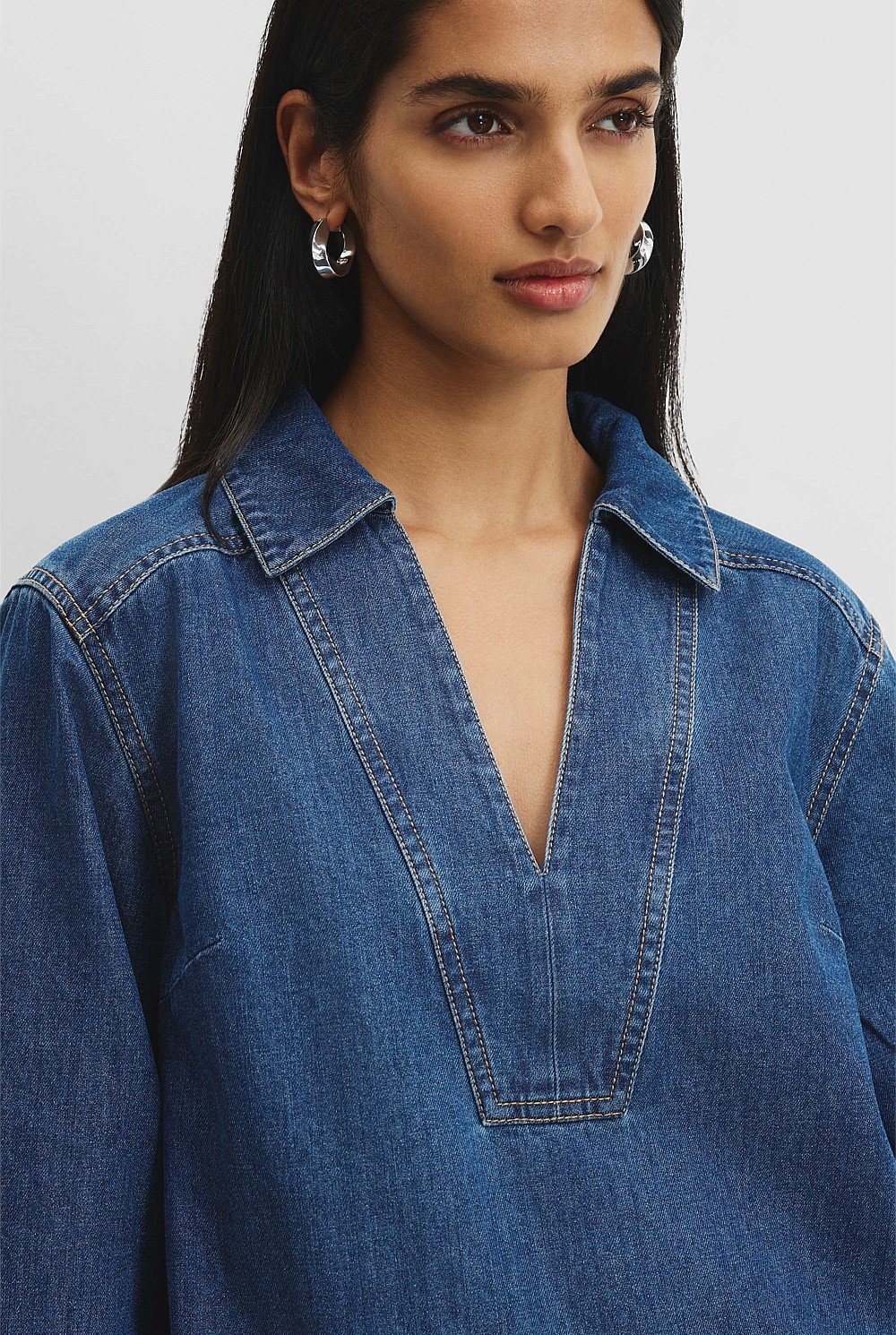 Chambray Popover Dress