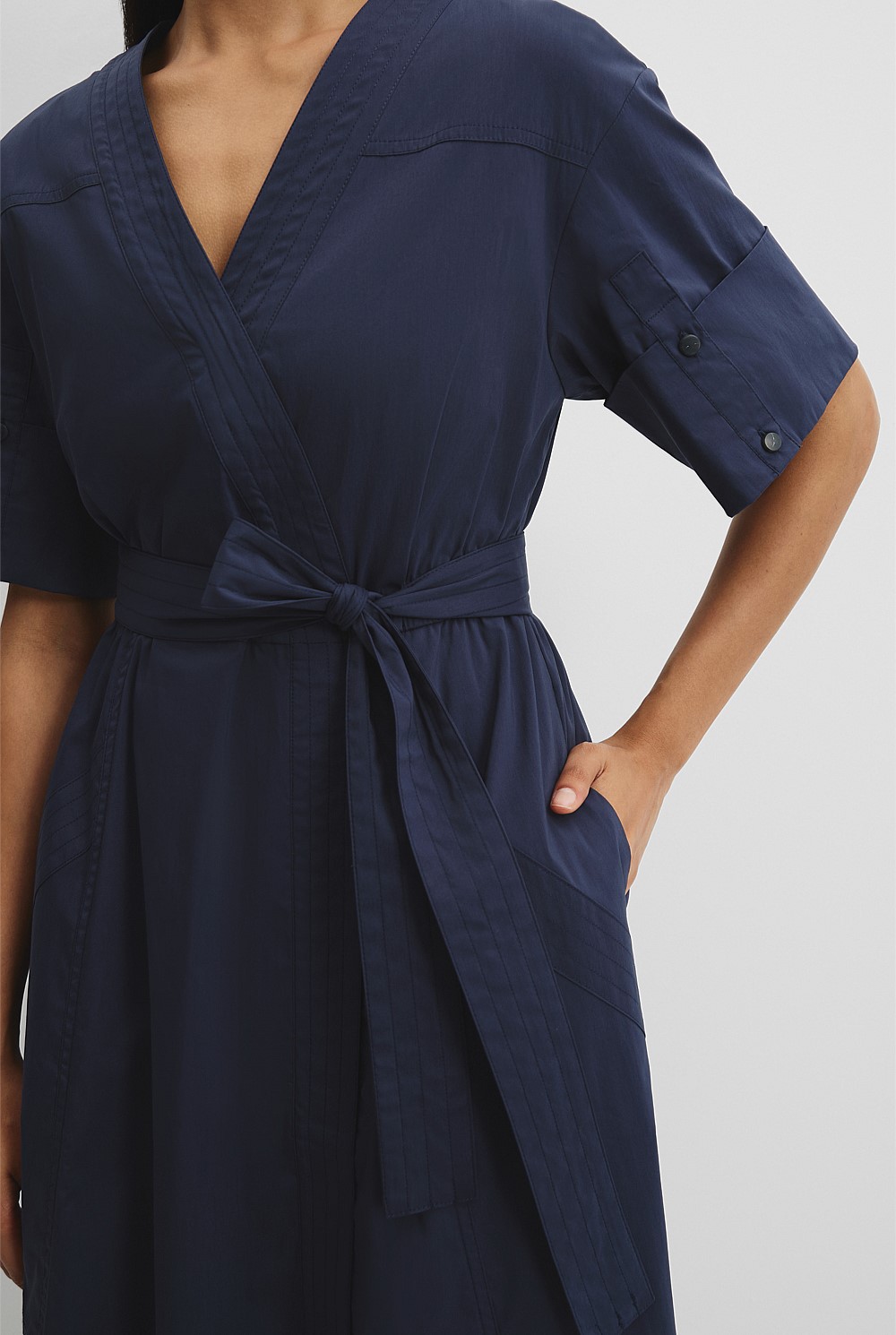 Utility Shirt Midi Dress