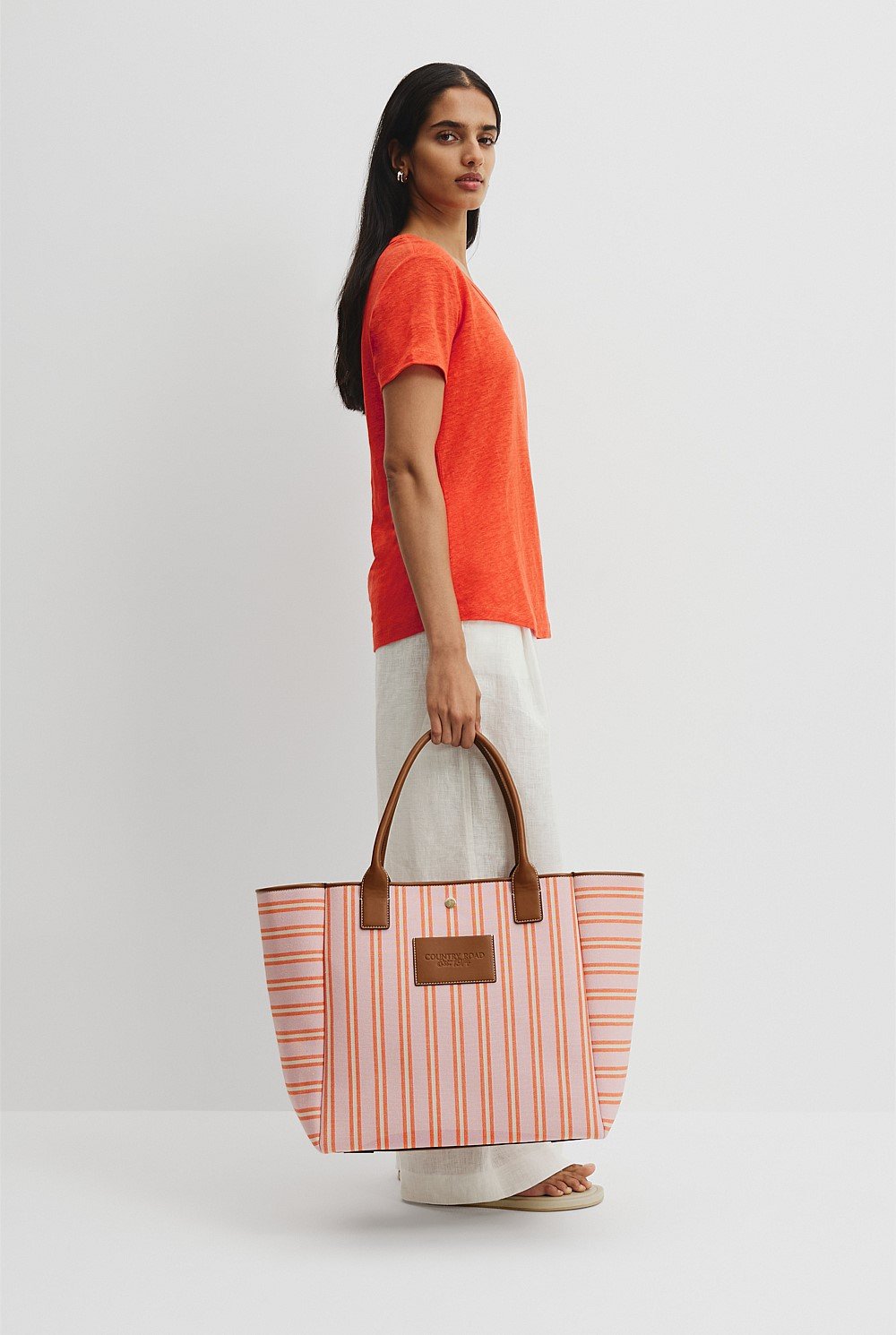 Verified Australian Cotton Stripe Canvas Tote