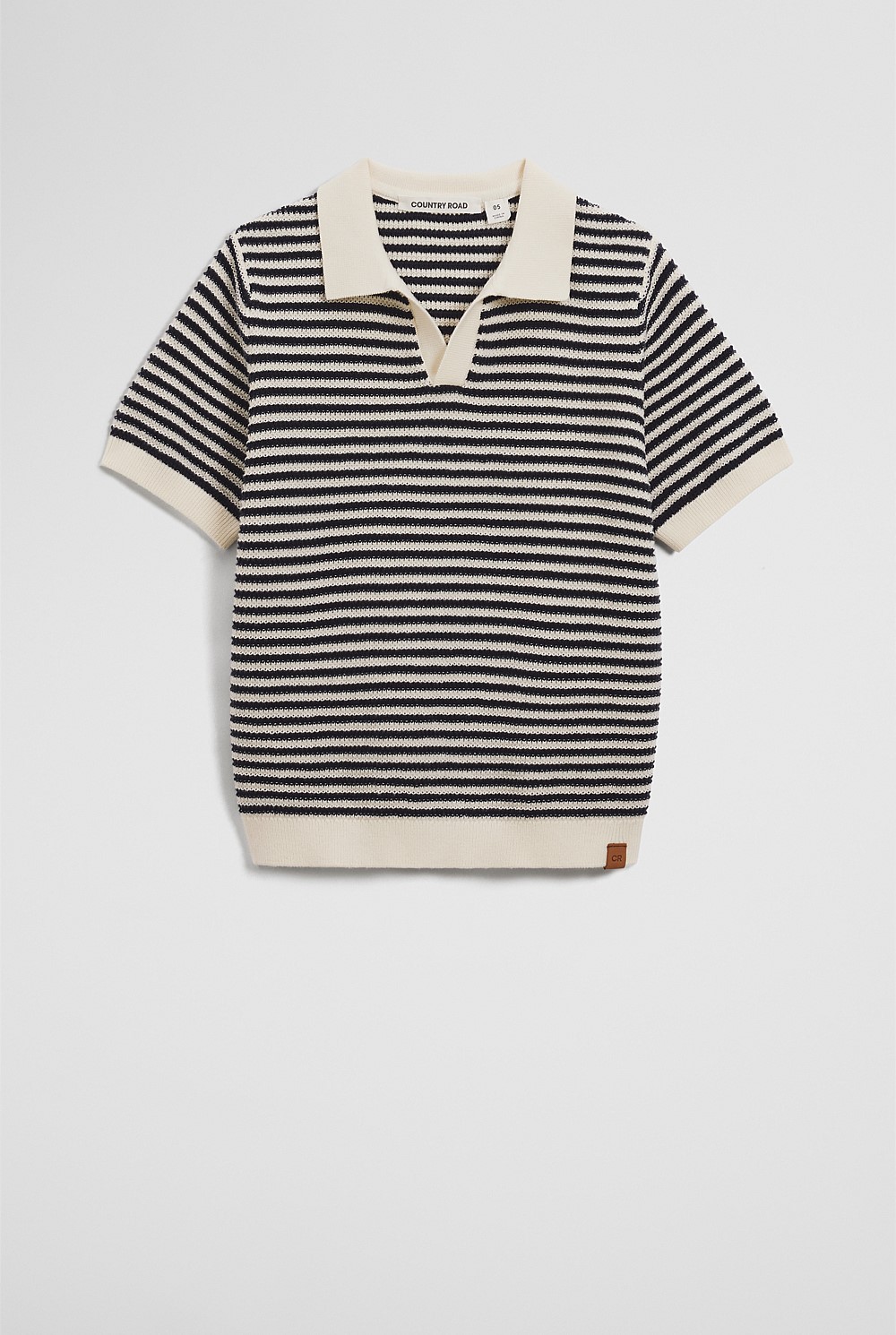 Organically Grown Cotton Stripe Knit Polo