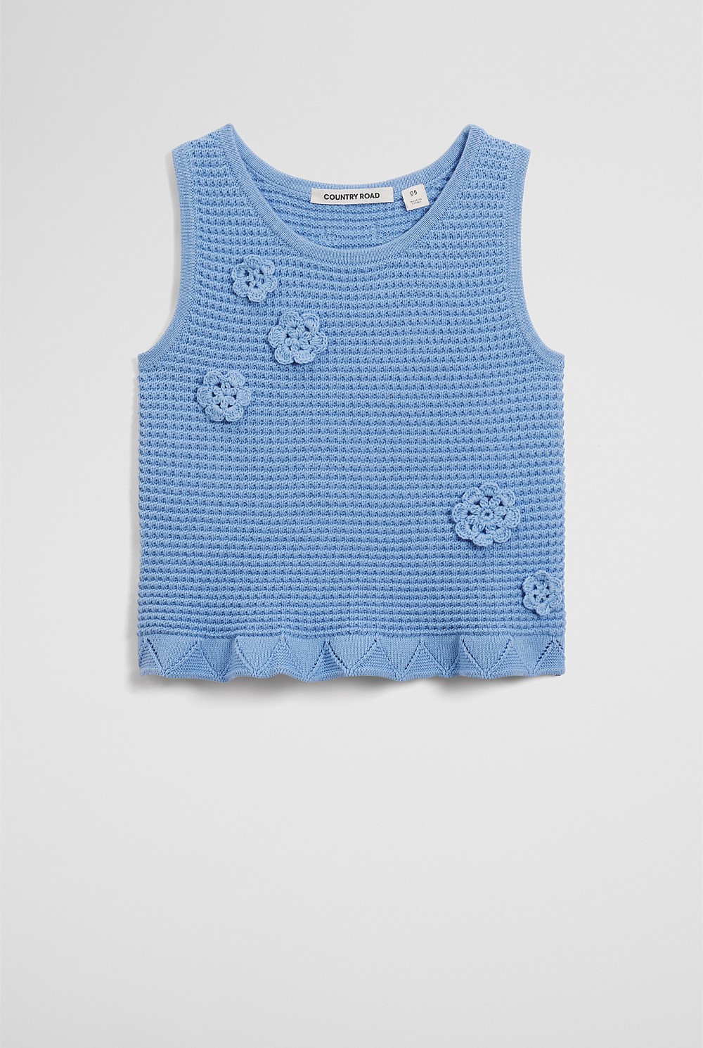 Organically Grown Cotton Flower Knit Tank