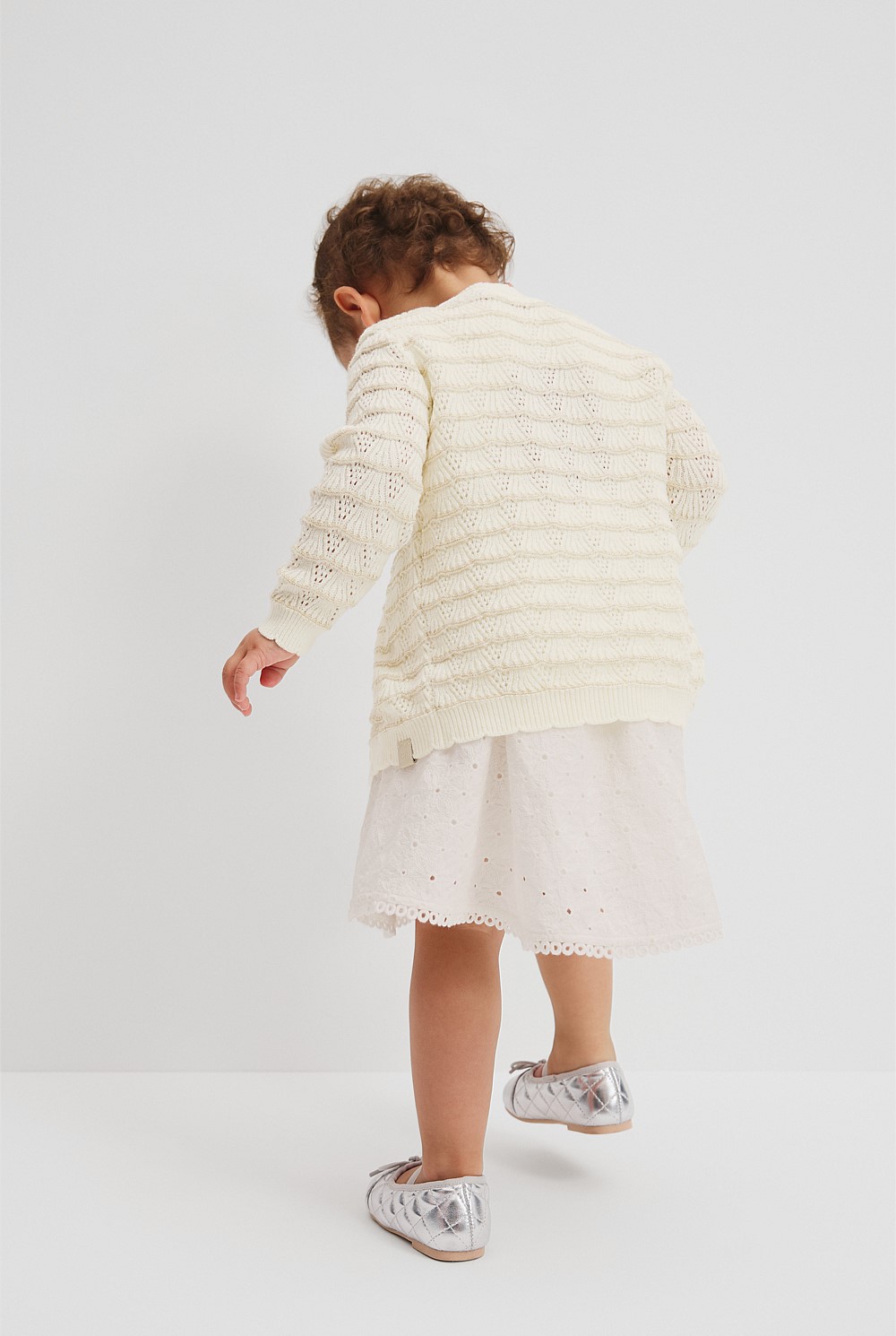 Organically Grown Cotton Crochet Knit Cardigan