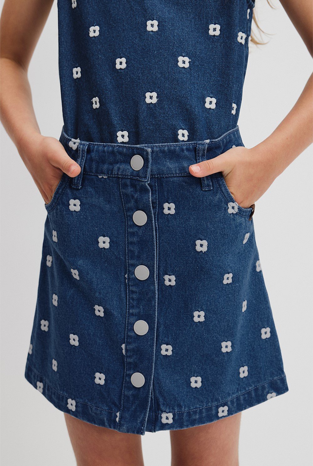 Geometric Denim Skirt