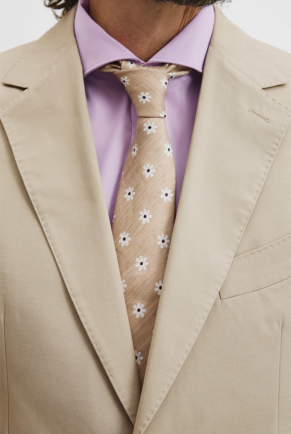 Linen Silk Flower Tie