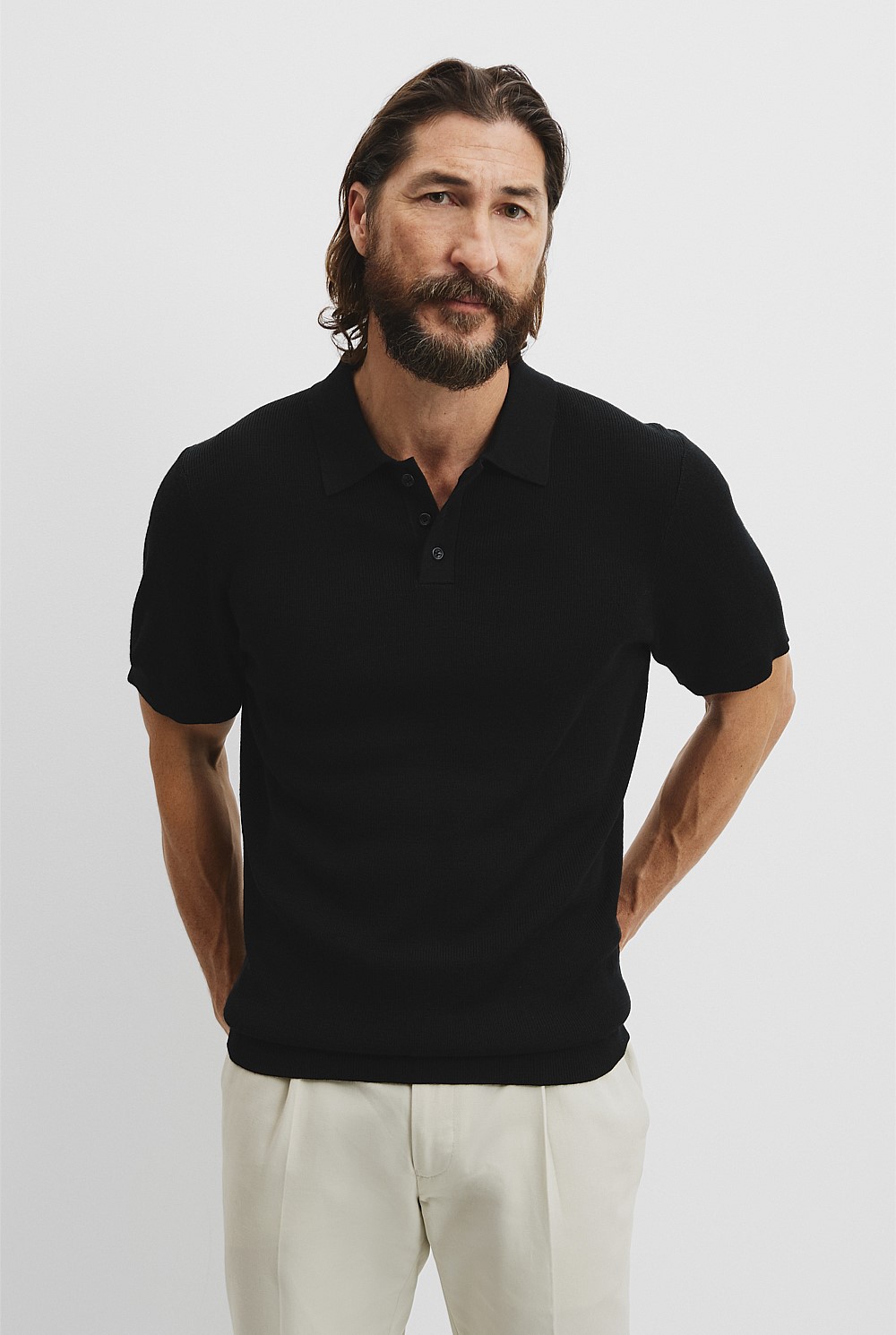 Verified Australian Merino Rib Button Polo