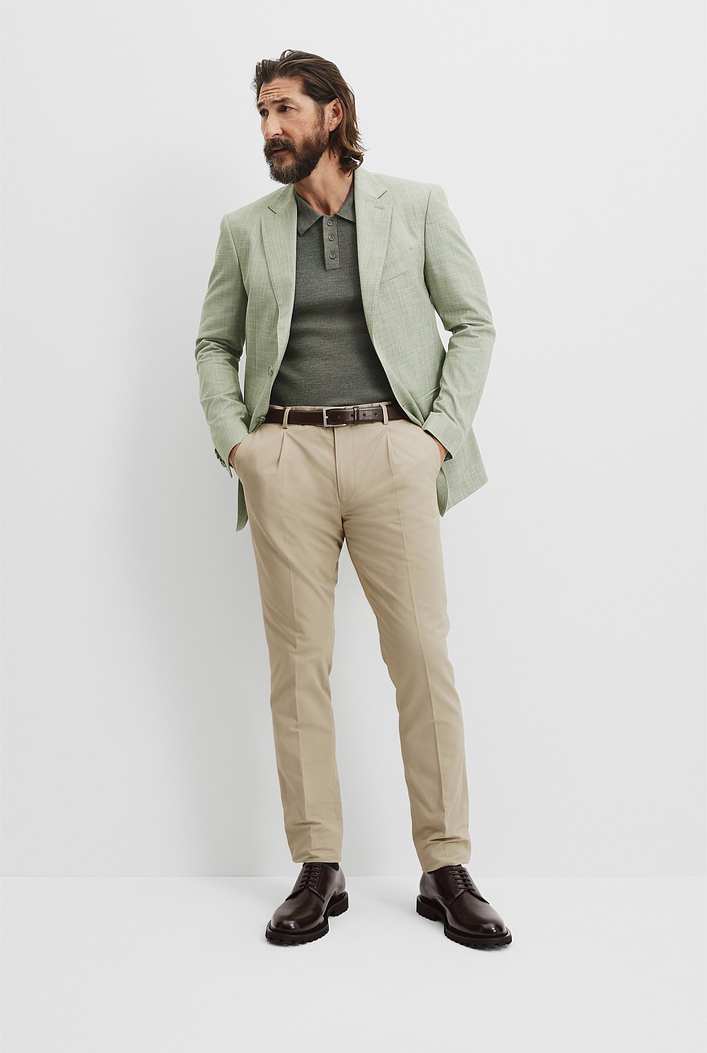 Slim Fit Cotton Textured Blazer