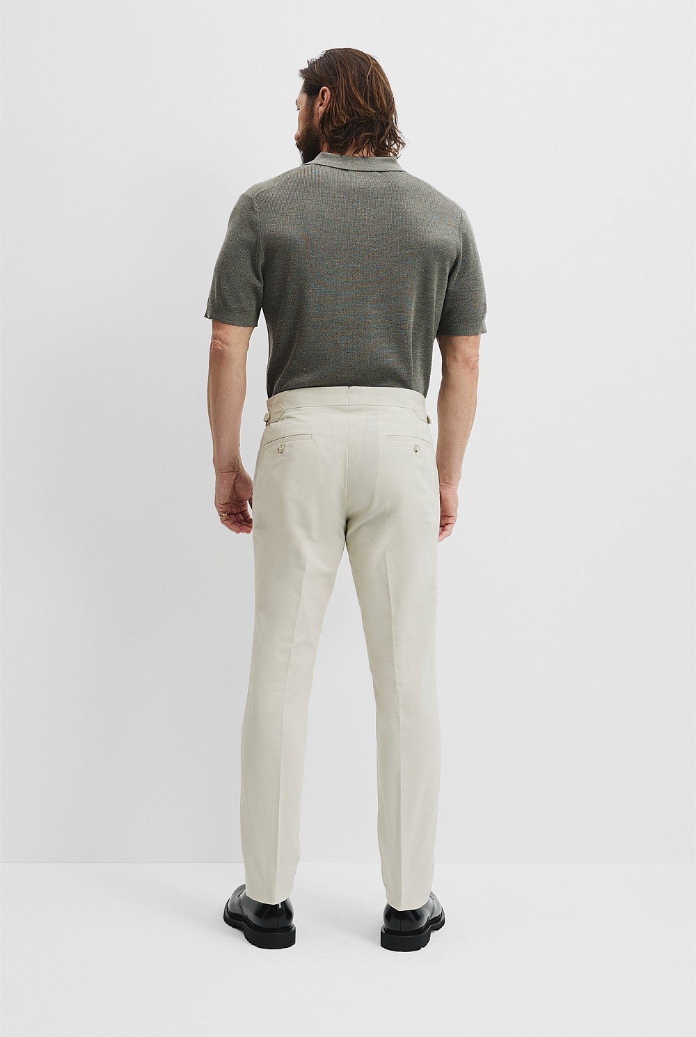 Cotton Pleat Buckle Pant