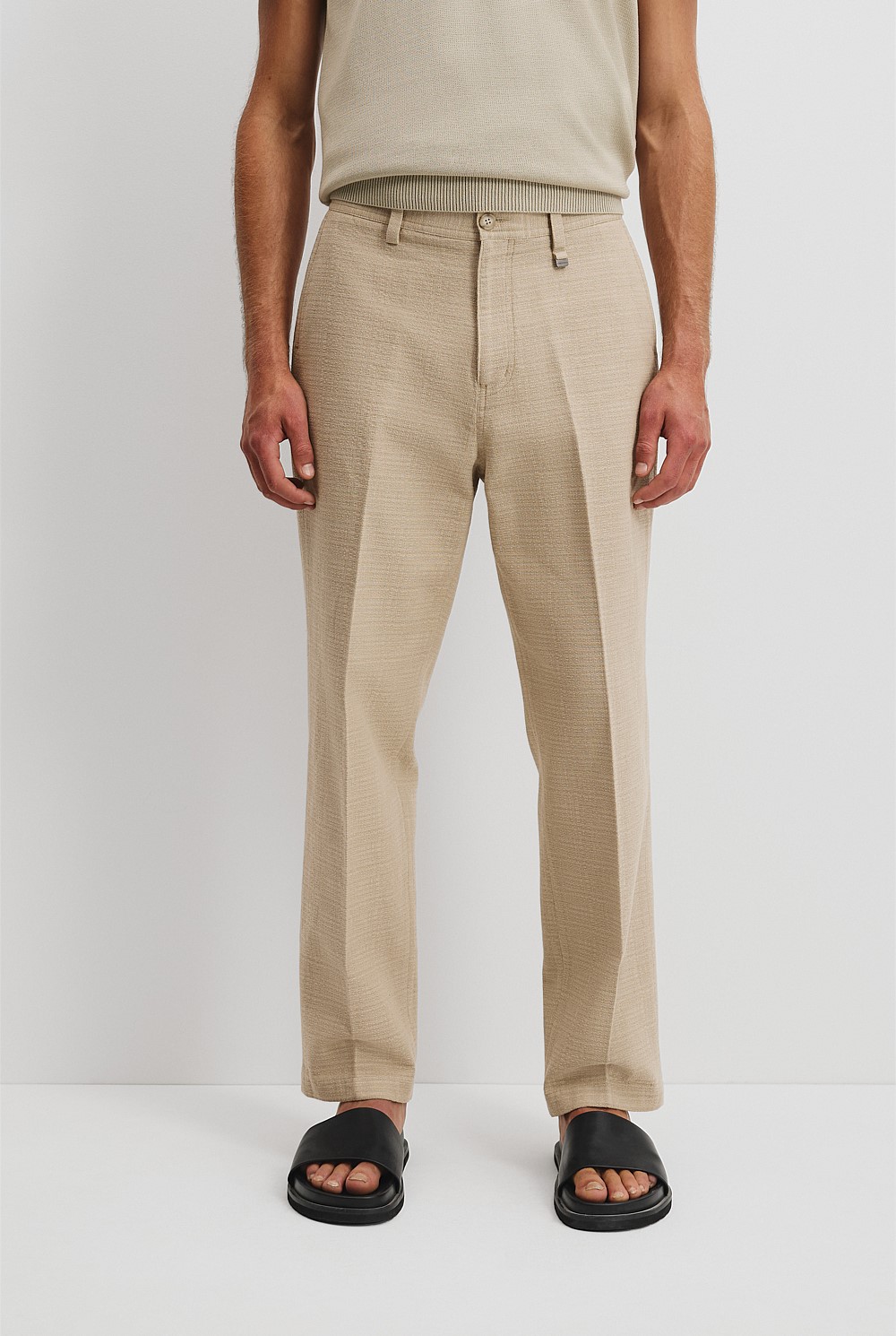 Relaxed Fit Cotton Textured Pant