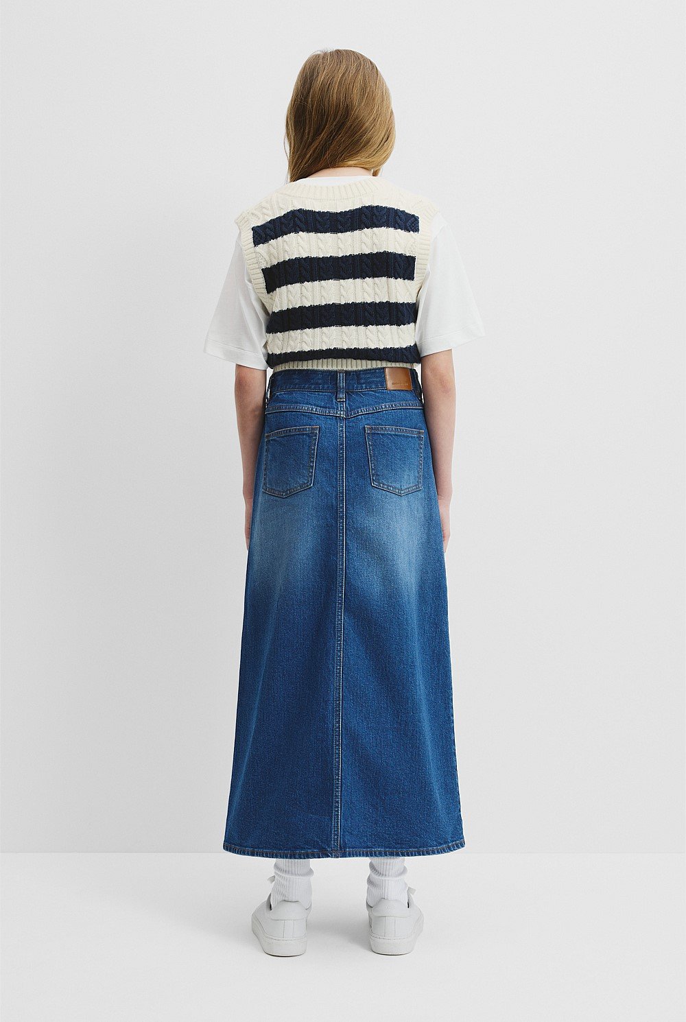 Teen Denim Midi Skirt