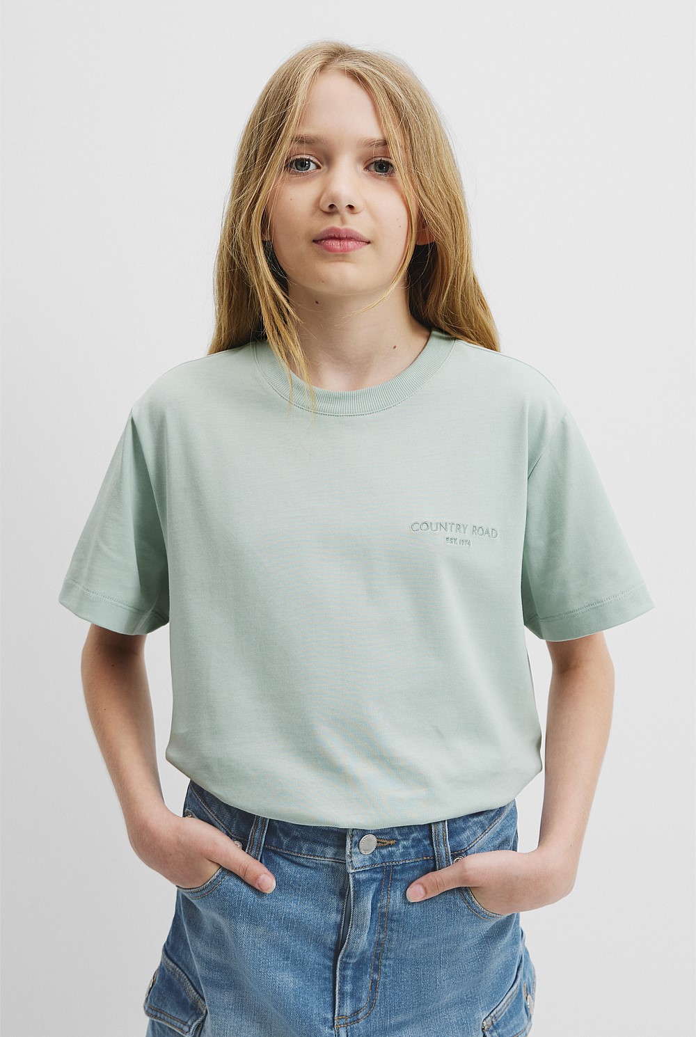 Teen Recycled Cotton Blend Oversized Embroidered T-Shirt