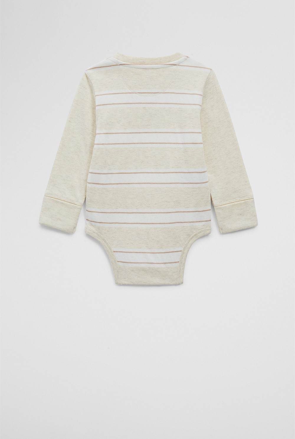 Organically Grown Cotton Spliced Logo Long Sleeve Bodysuit