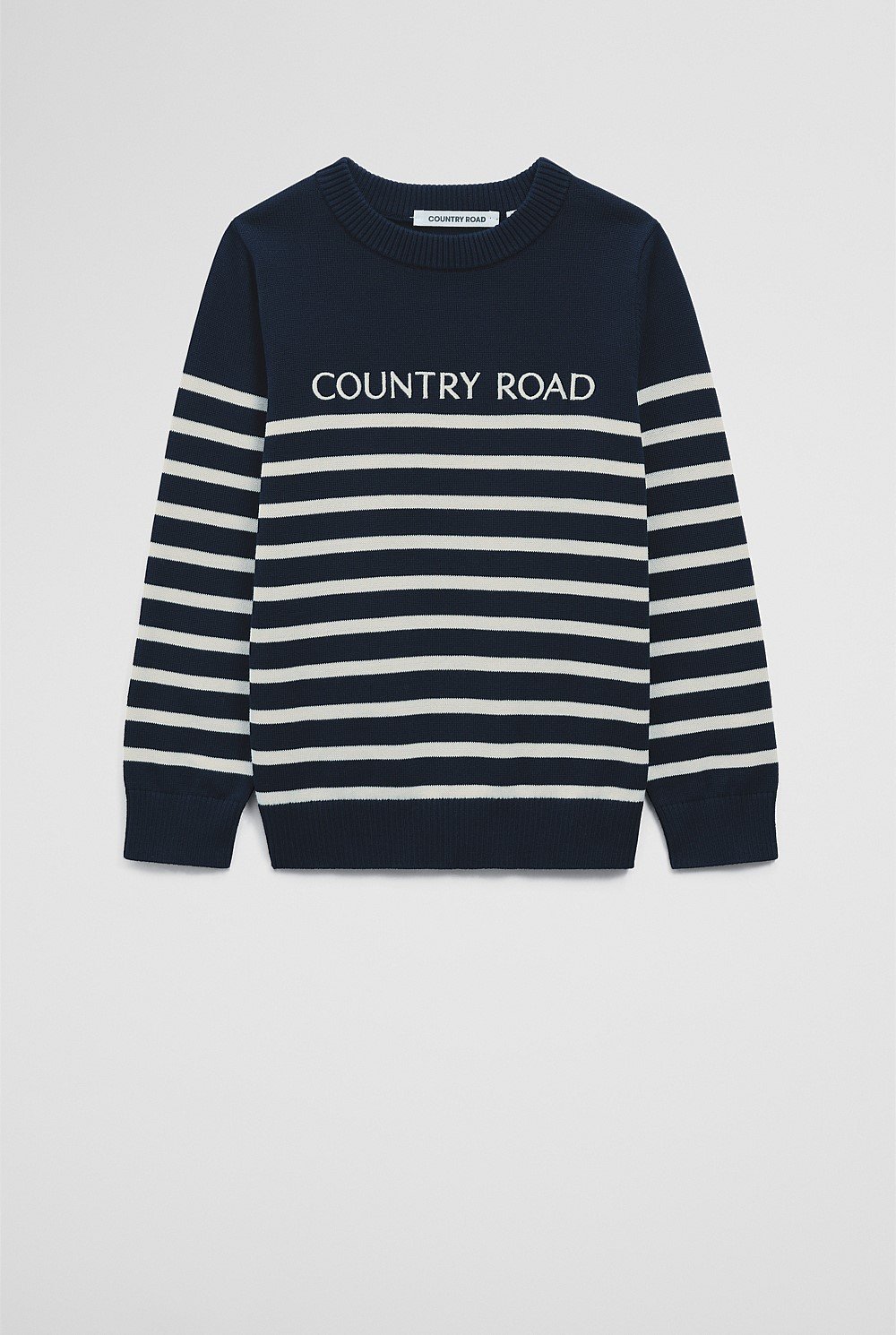 Organically Grown Cotton Stripe Logo Knit