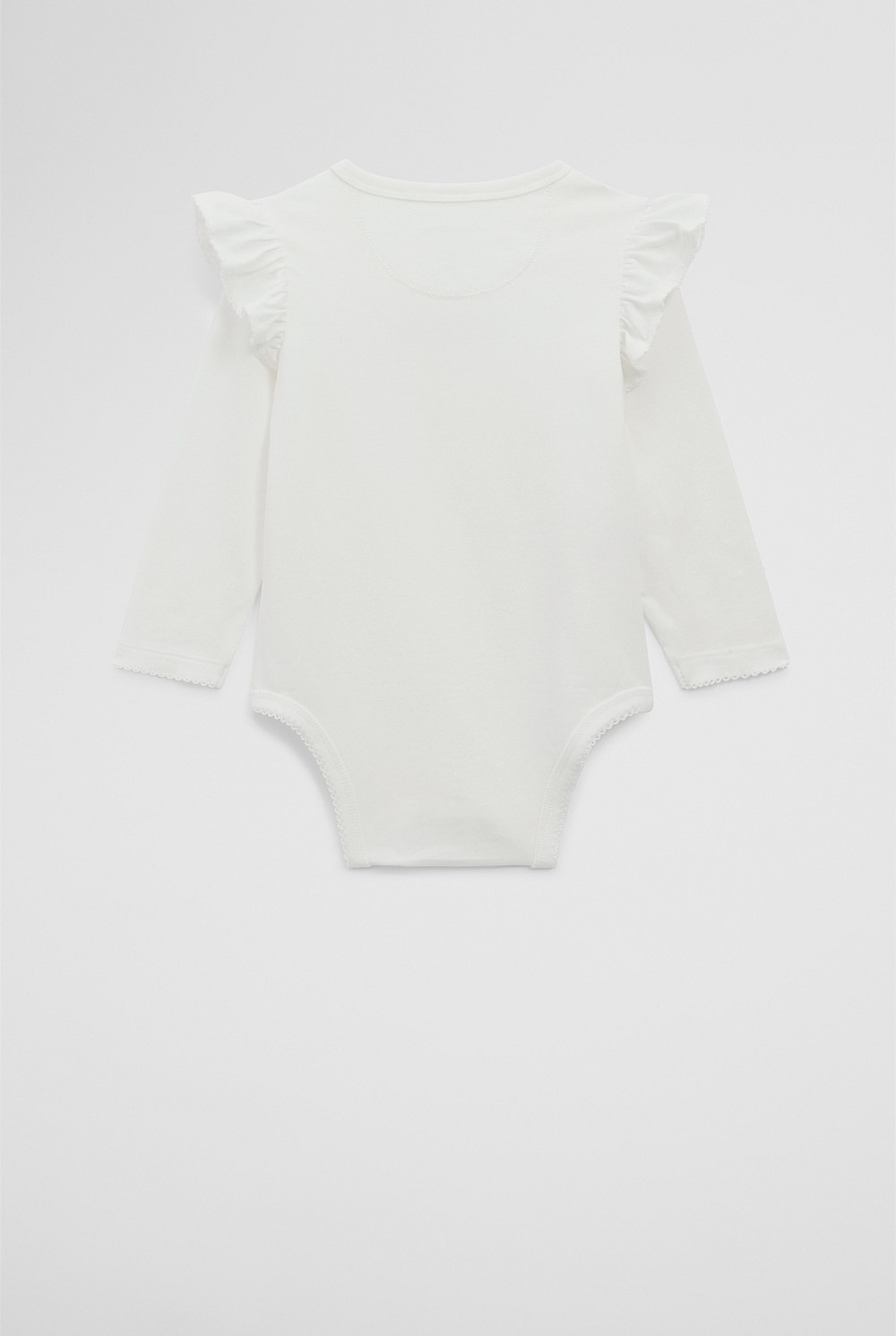 Organically Grown Cotton Frill Rib Long Sleeve Bodysuit