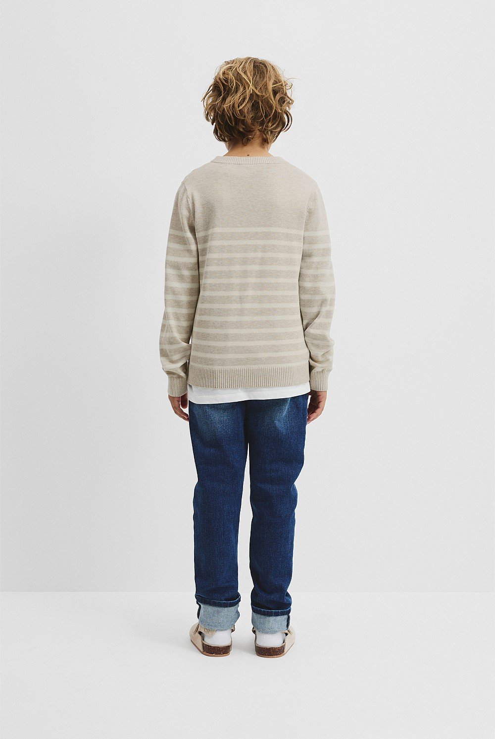 Organically Grown Cotton Stripe Logo Knit