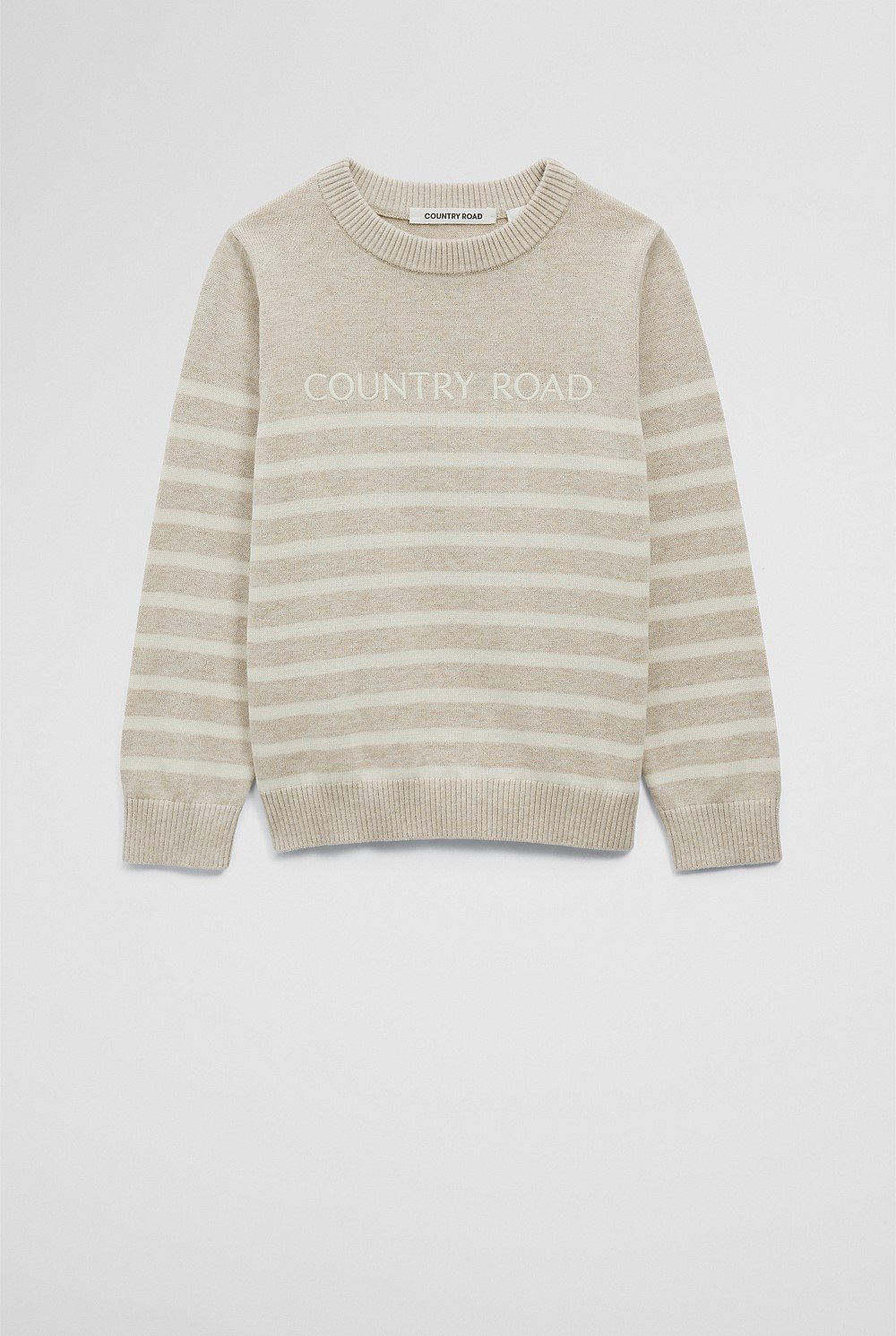 Organically Grown Cotton Stripe Logo Knit