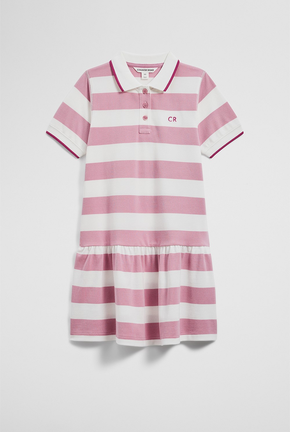 Organically Grown Cotton Stripe Polo T-Shirt Dress