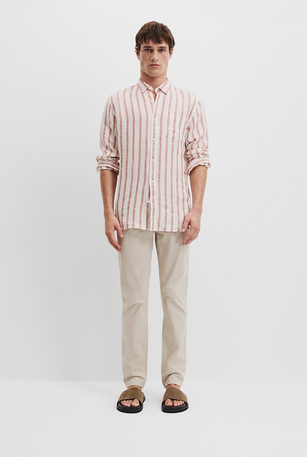 Regular Fit Organically Grown Linen Stripe Shirt