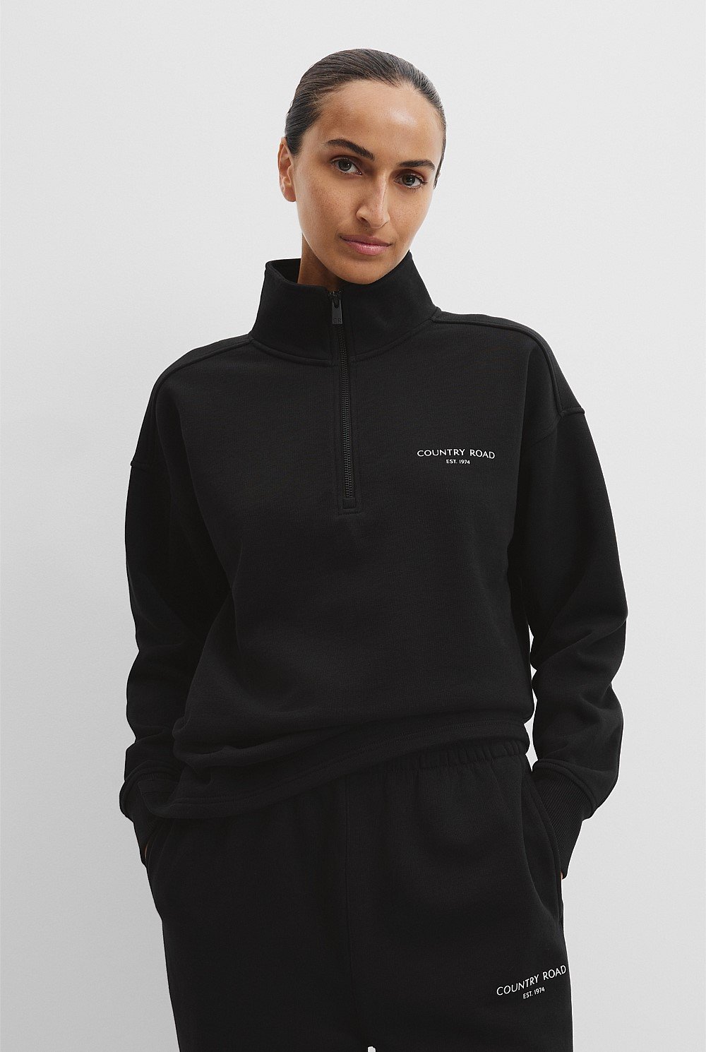 Australian Cotton Zip Collar Sweat