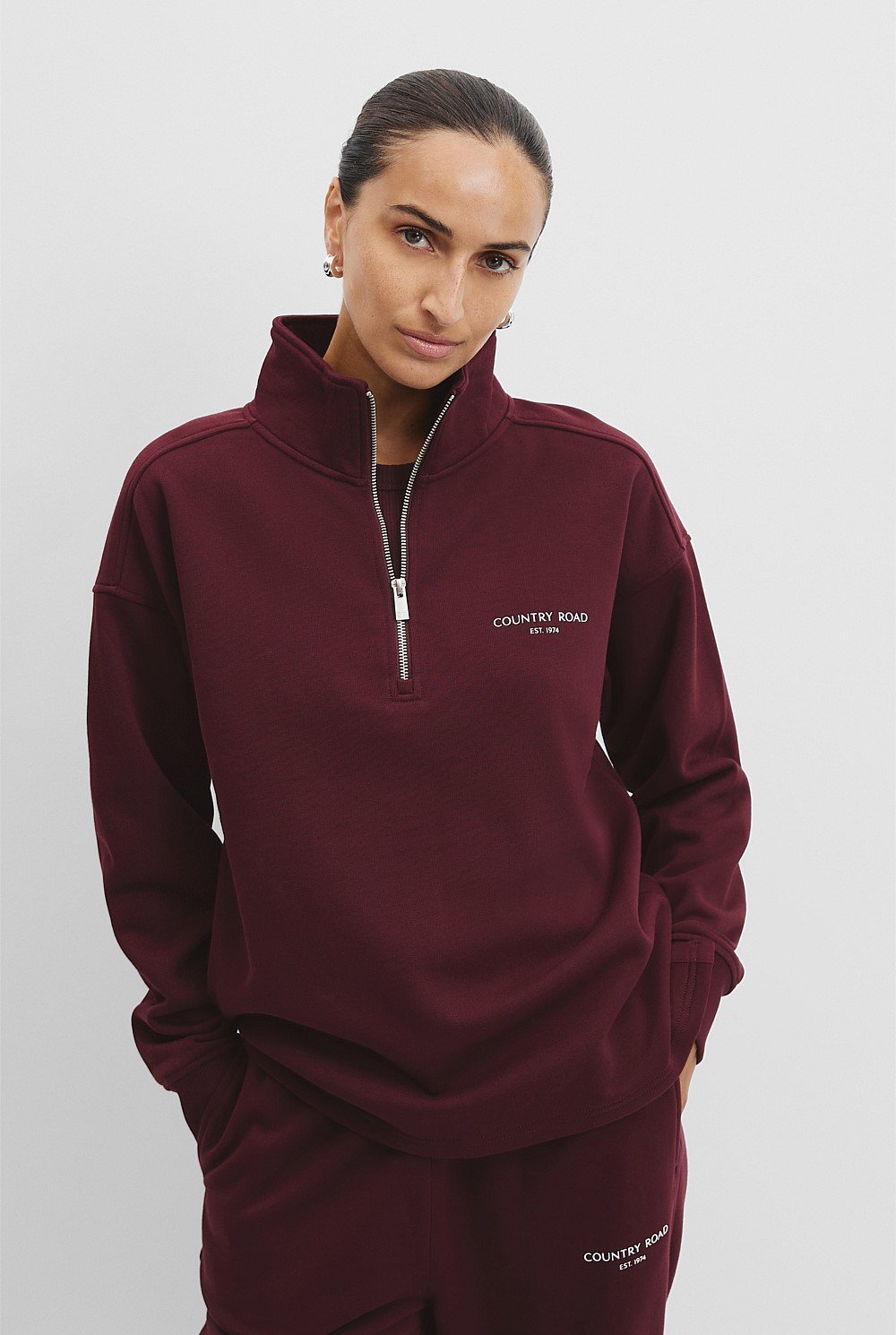 Australian Cotton Zip Collar Sweat