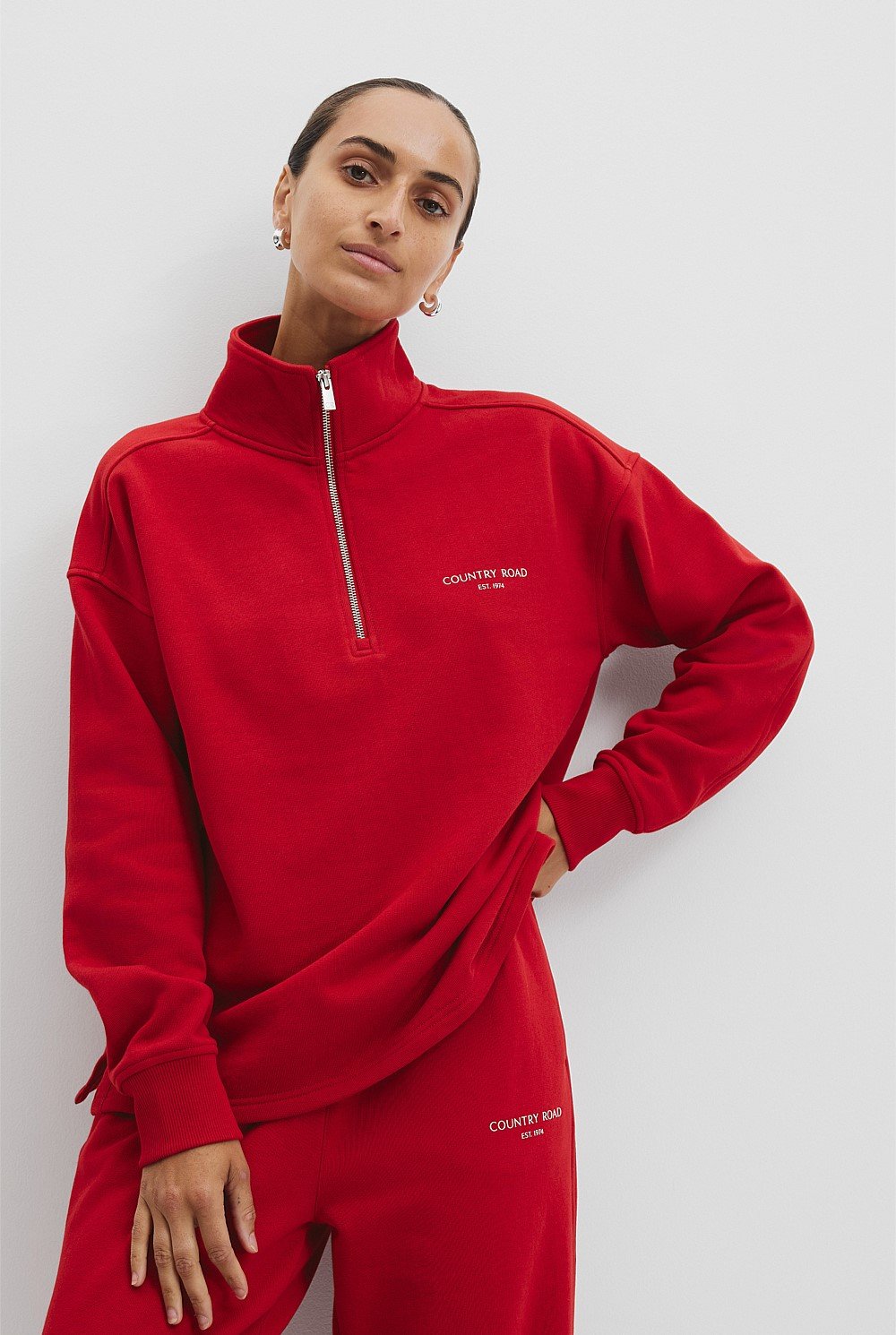 Australian Cotton Zip Collar Sweat