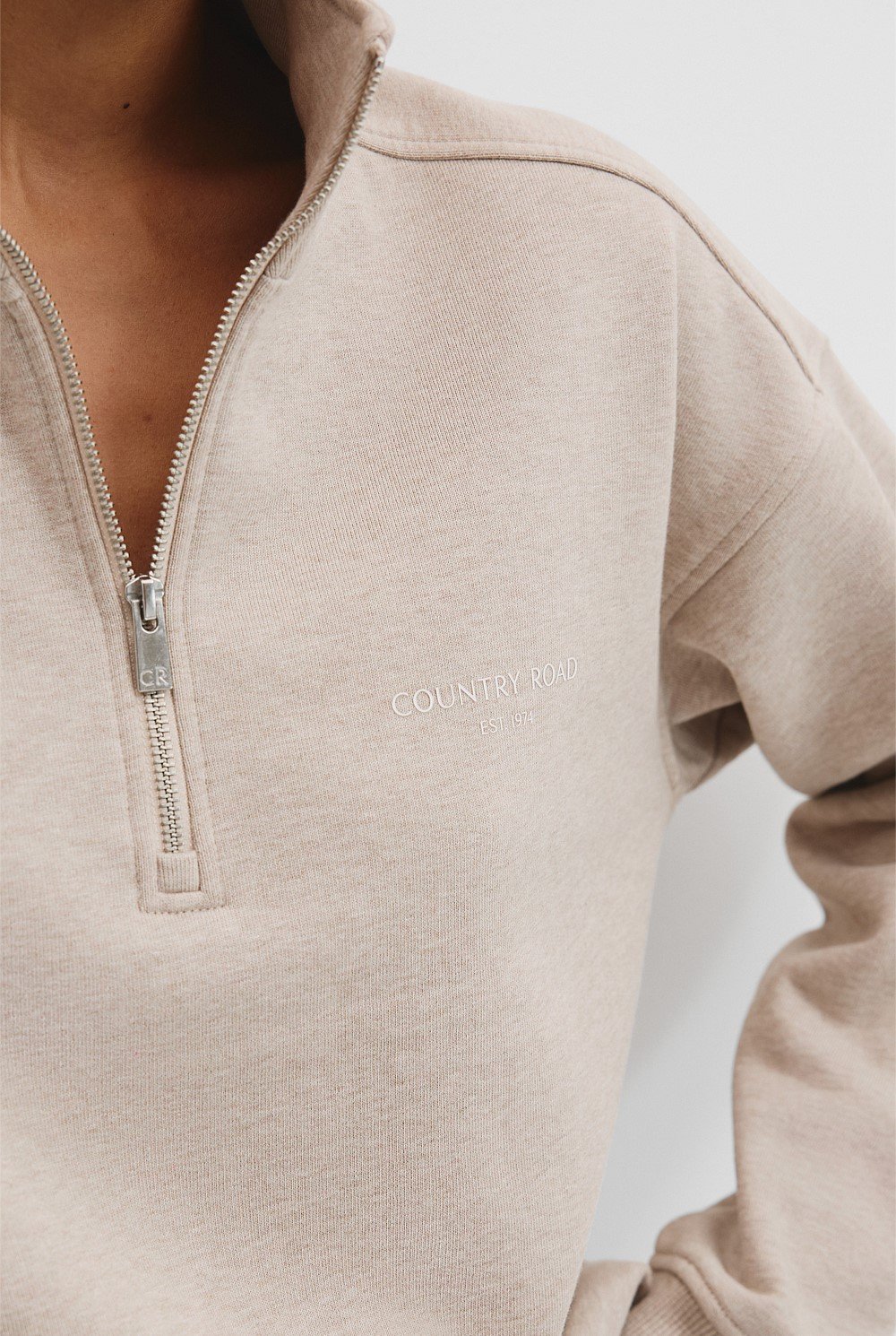 Australian Cotton Zip Collar Sweat