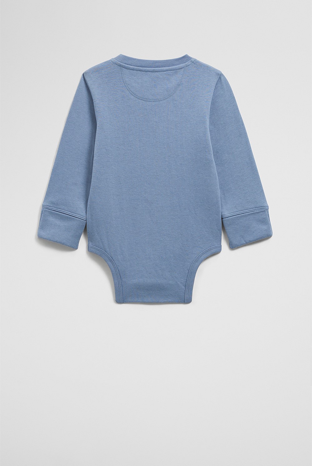 Organically Grown Cotton Contrast Logo Long Sleeve Bodysuit