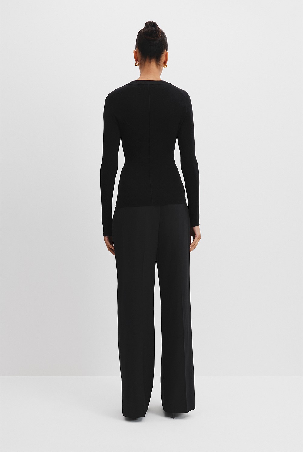 Merino Wool Silk Long Sleeve Knit