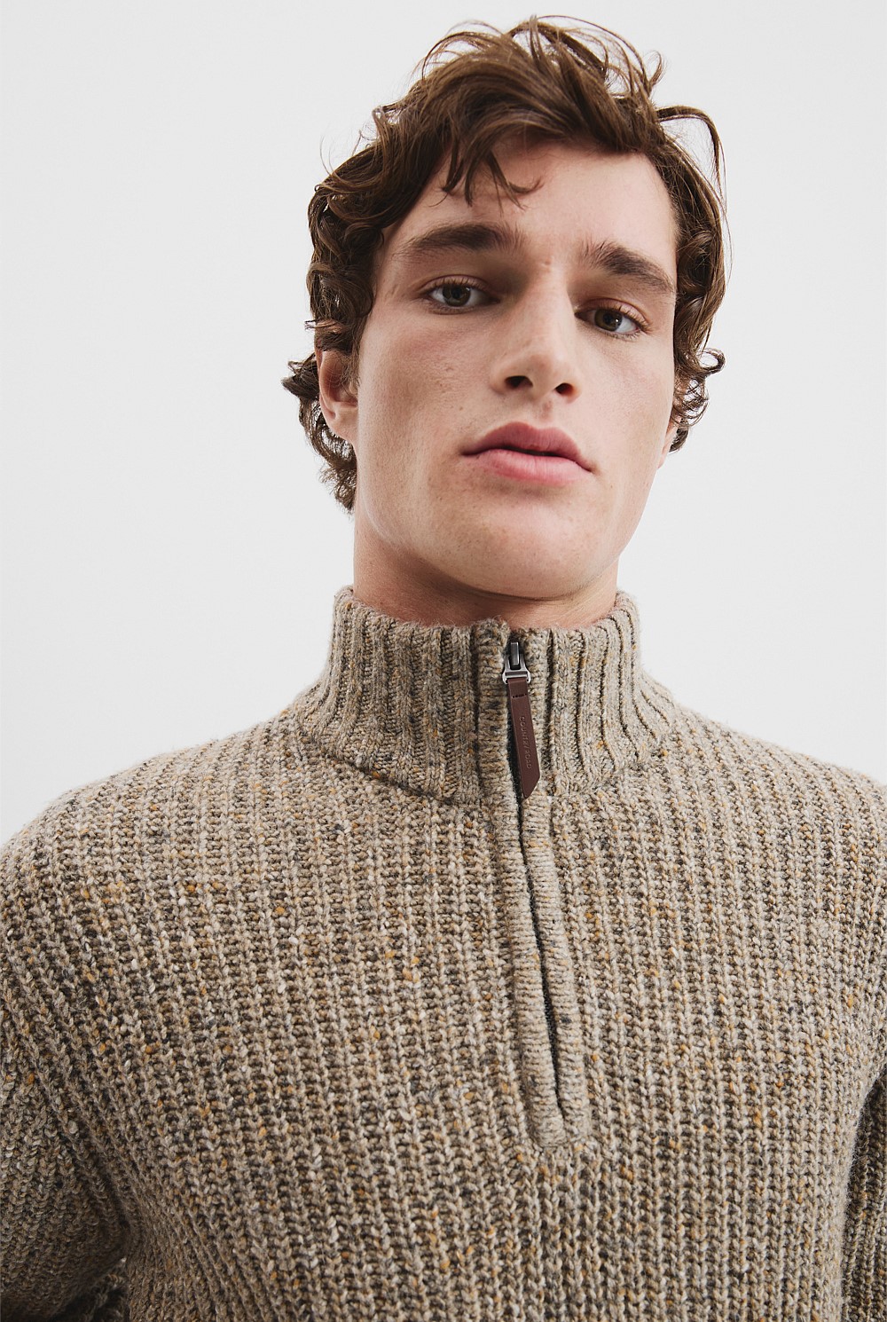 Merino Nep Half Zip Knit