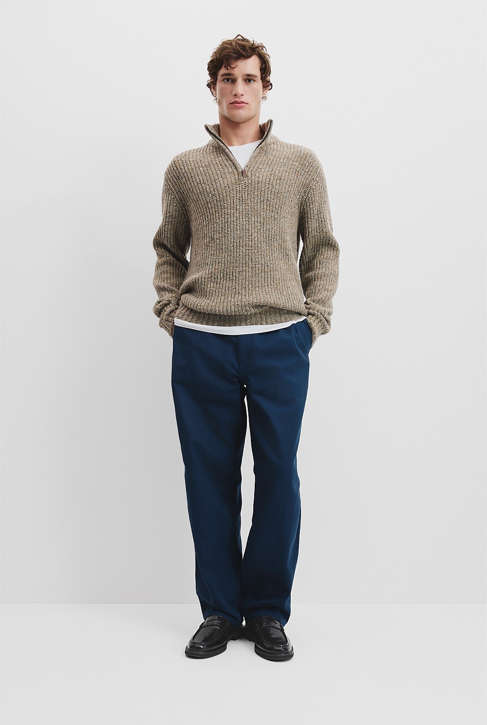 Merino Nep Half Zip Knit