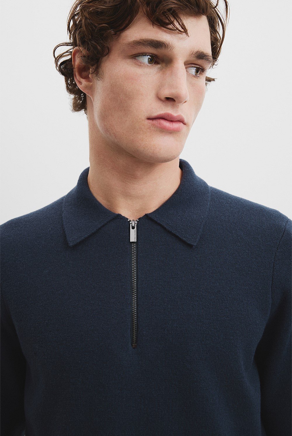 Boiled Australian Wool Zip Polo