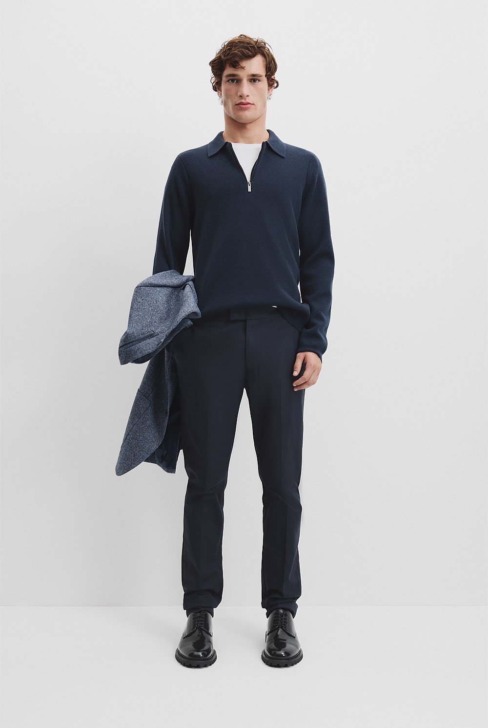 Boiled Australian Wool Zip Polo