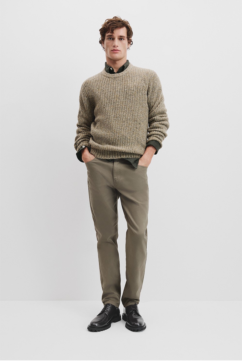 Merino Nep Crew Knit