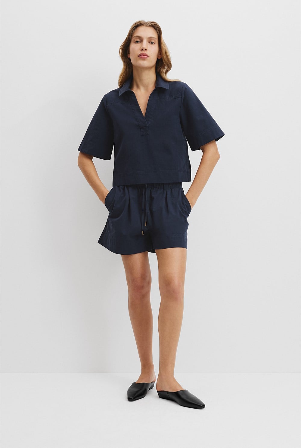 Cotton Short Sleeve Popover