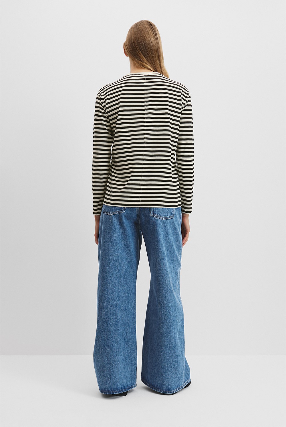 Cotton Stripe Long Sleeve Top